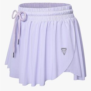 Lavender Flowy Running Shorts Spandex with Pockets 🌸